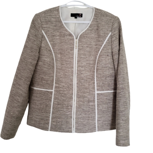laura jacket zipper front chic lined size 14 - Picture 3 of 4